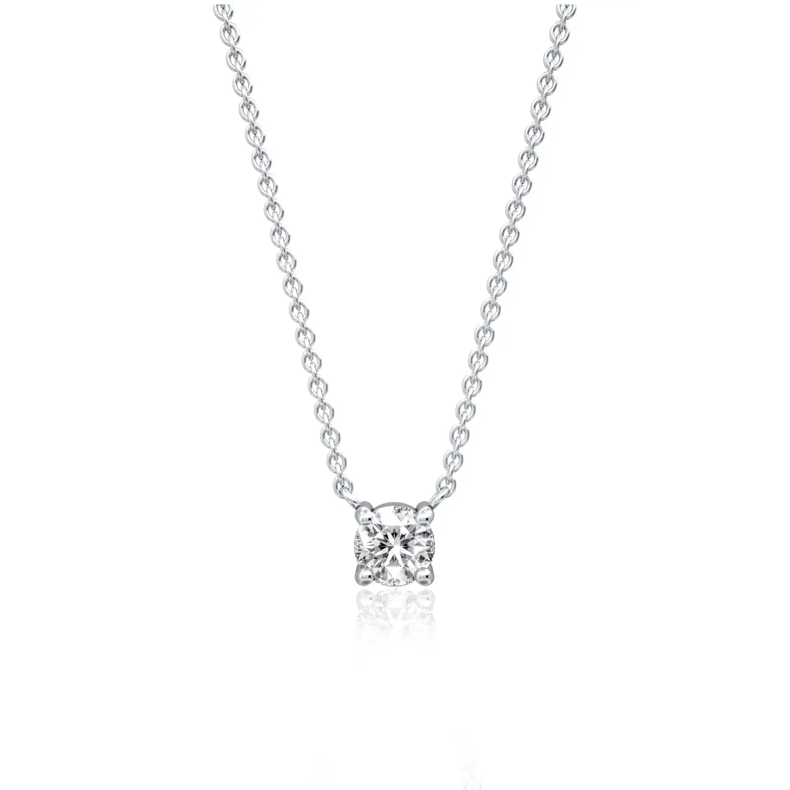 0.25 Ct four prong solitaire trendy diamond necklace