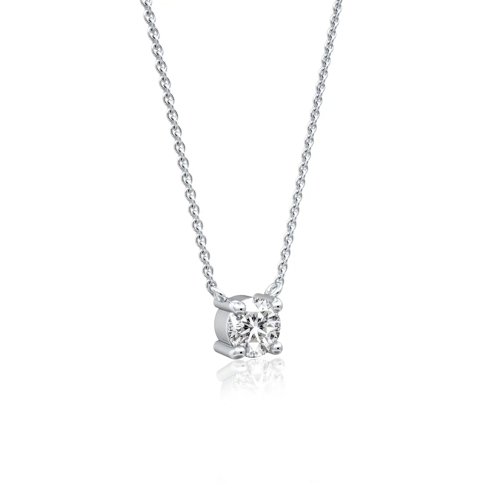 0.50 Ct four prong solitaire modish diamond necklace