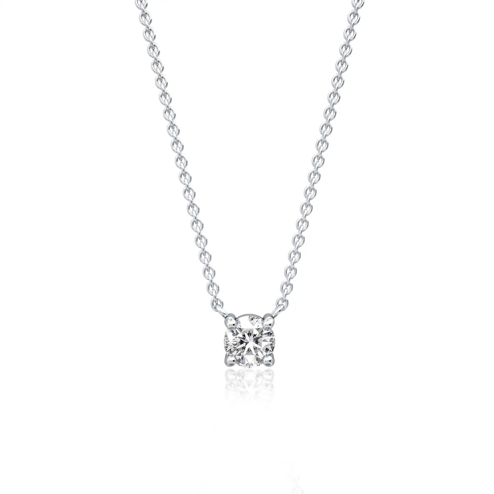 Simple 0.50 Ct four prong solitaire diamond necklace for office wear