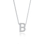 White Gold alphabet b diamond necklace