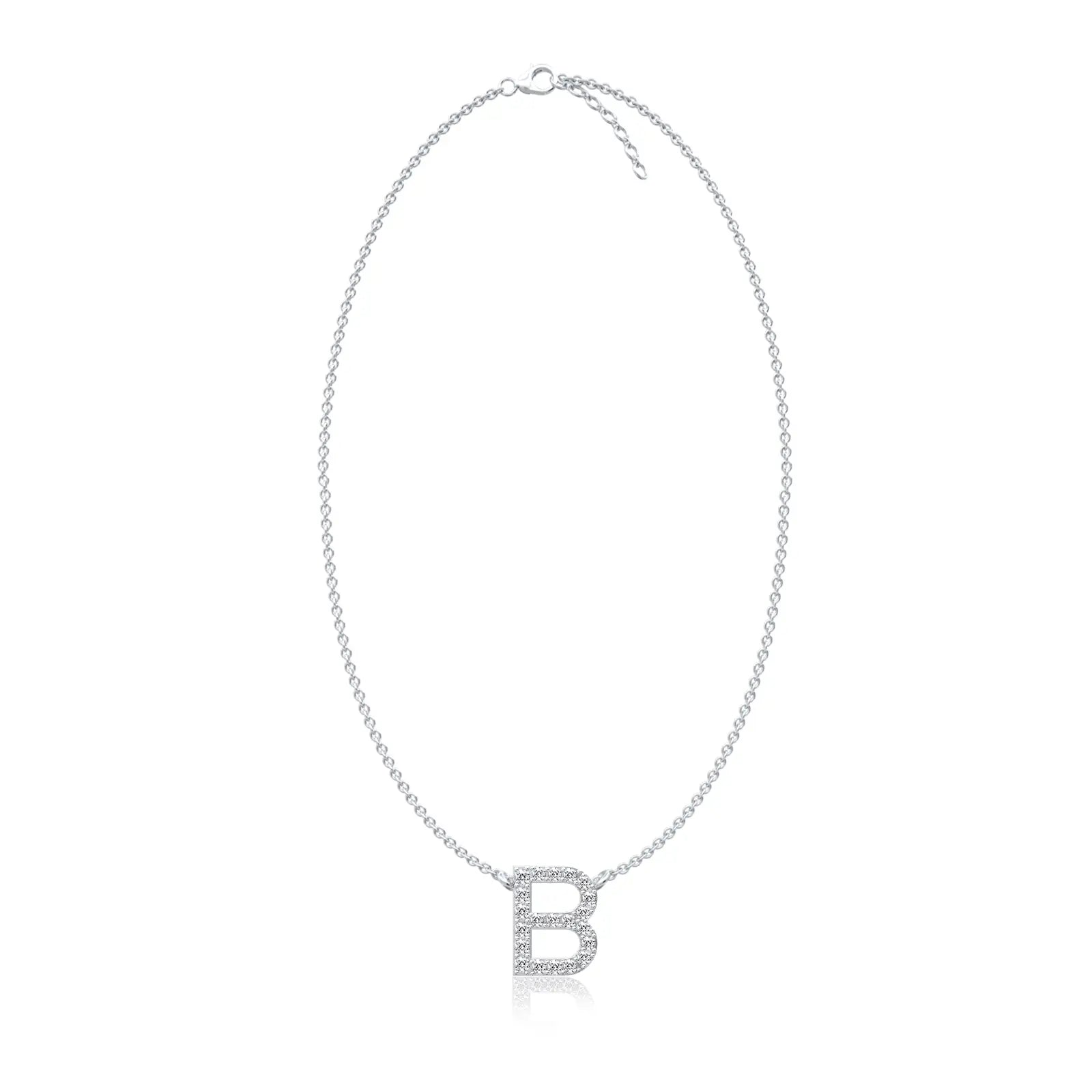 Girlish alphabet b diamond necklace