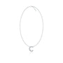 Initial c diamond pendant necklace for office wear