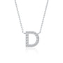 White Gold dainty d initial diamond necklace