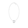 Dainty d initial diamond necklace for office wear