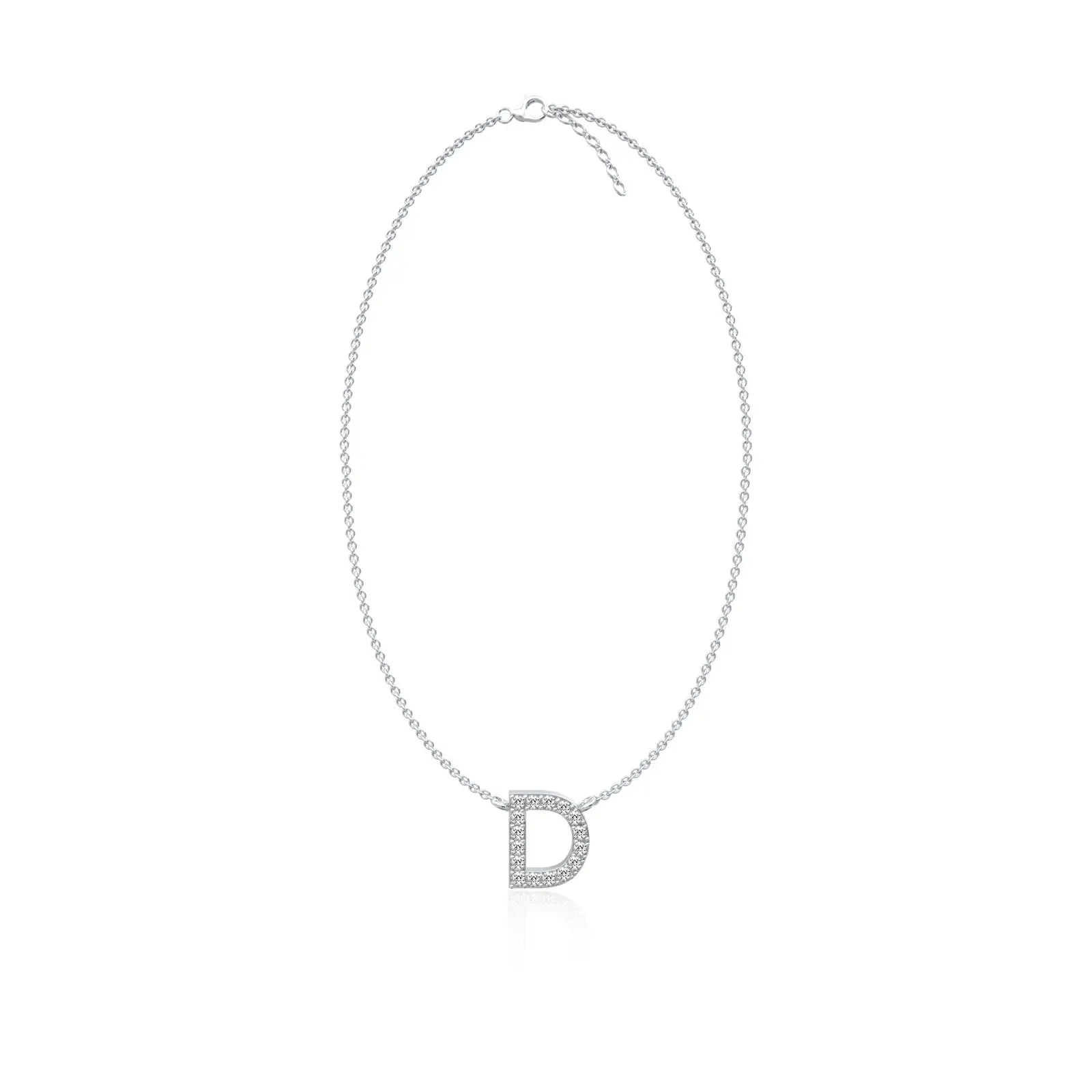 Dainty d initial diamond necklace for office wear