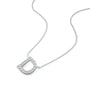 Trendy dainty d initial diamond necklace 