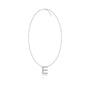 White gold e diamond initial pendant necklace 