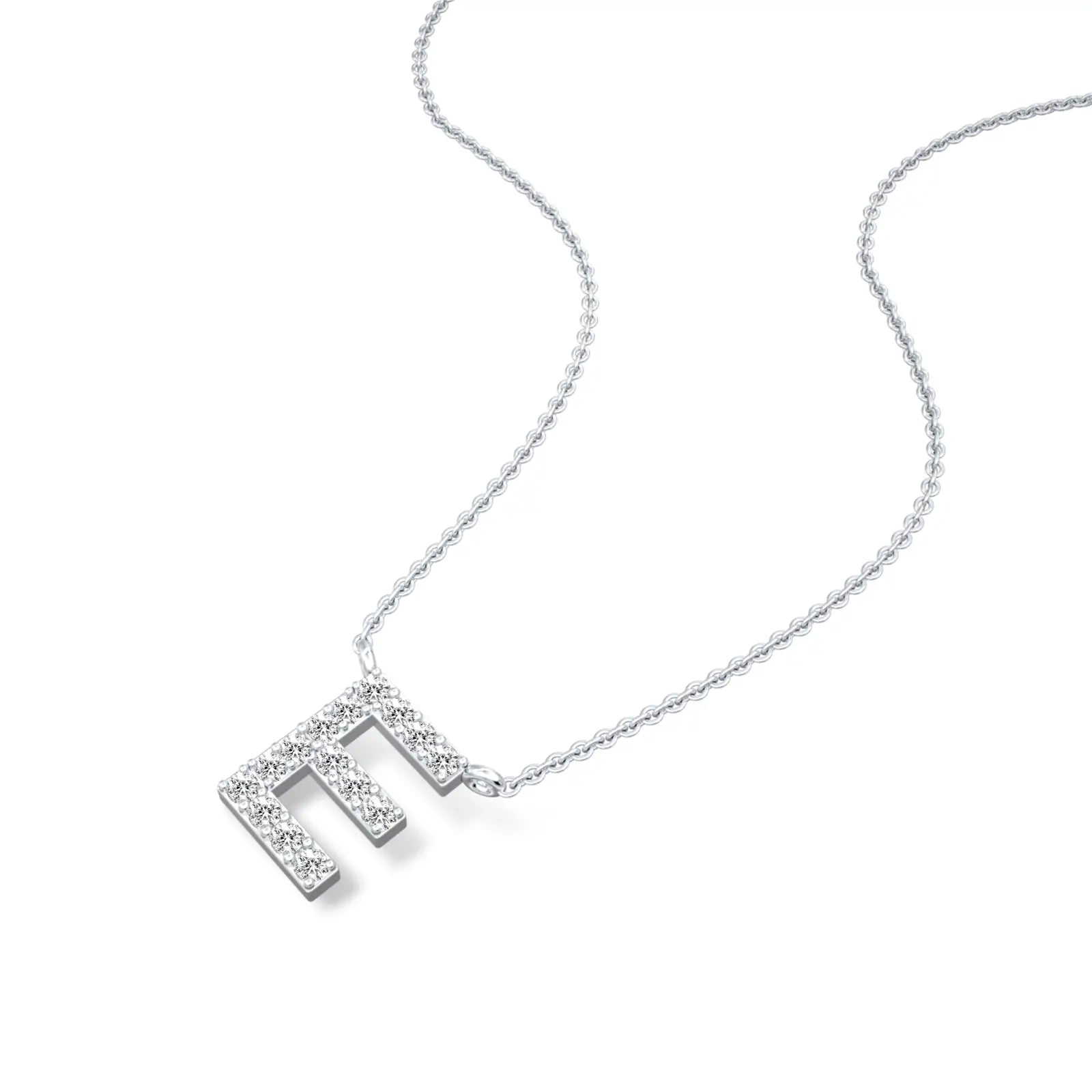 E diamond initial pendant necklace for office 