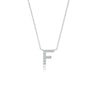 Signature f diamond pendant necklace for office wear