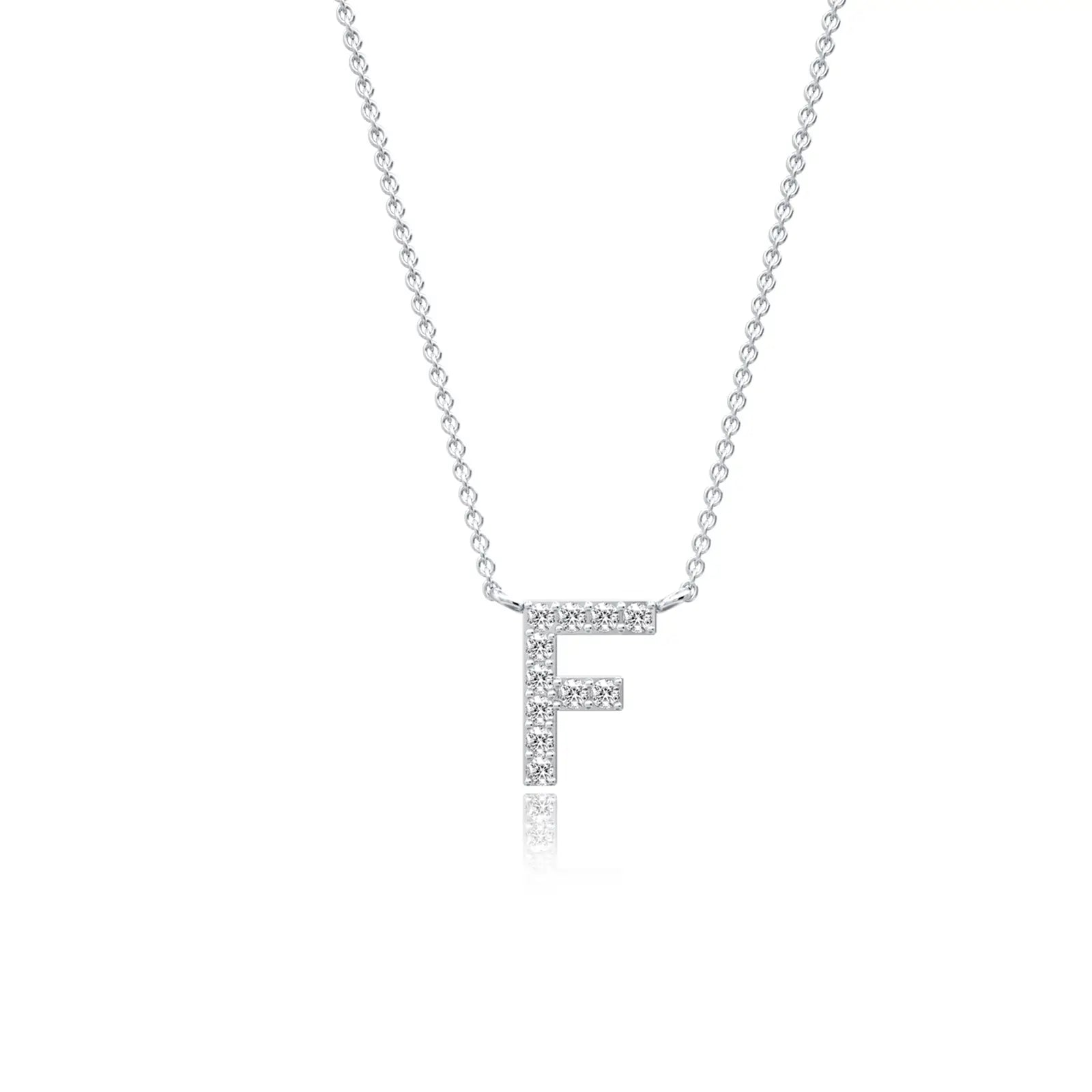 Signature f diamond pendant necklace for office wear