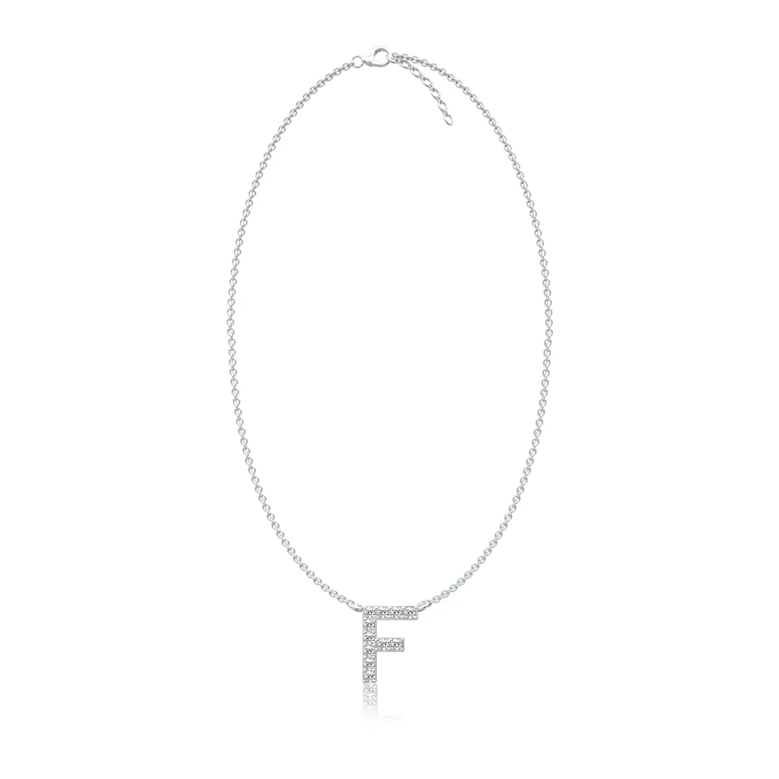 Signature f diamond pendant necklace for girl 