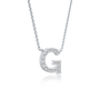 G alphabet diamond pendant necklace for office wear