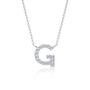 Trendy g alphabet diamond pendant necklace