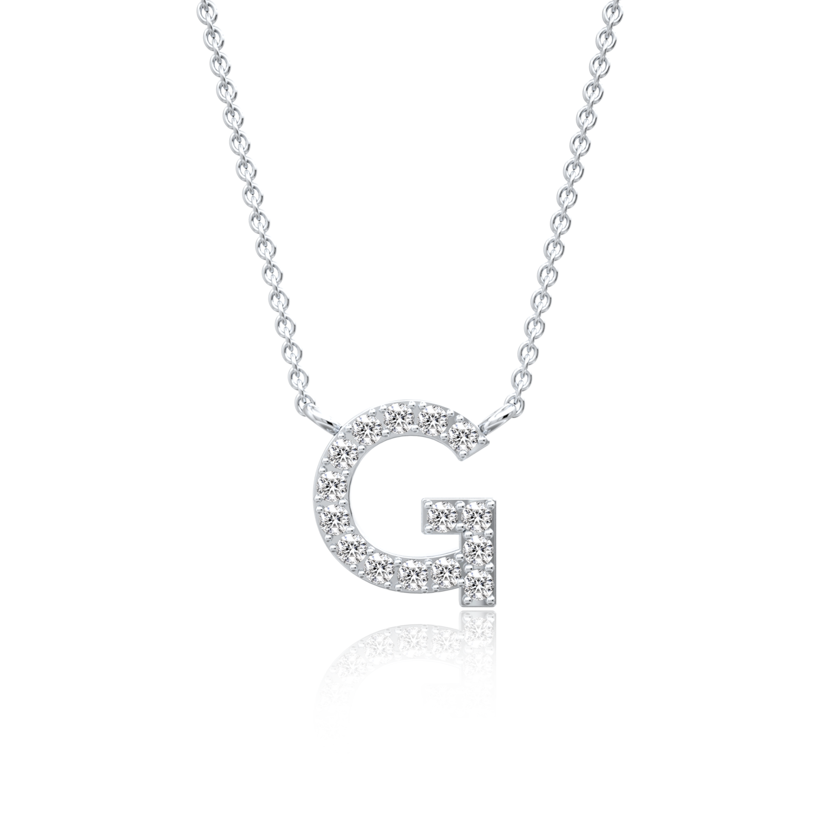 Trendy g alphabet diamond pendant necklace