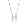 Delicate h initial diamond unisex necklace