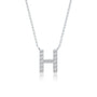 H delicate initial diamond unisex necklace for office wear