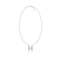 White gold delicate h initial diamond necklace