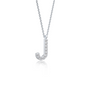 Unisex j diamond initial pendant necklace