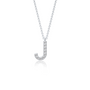 J diamond initial pendant necklace for women