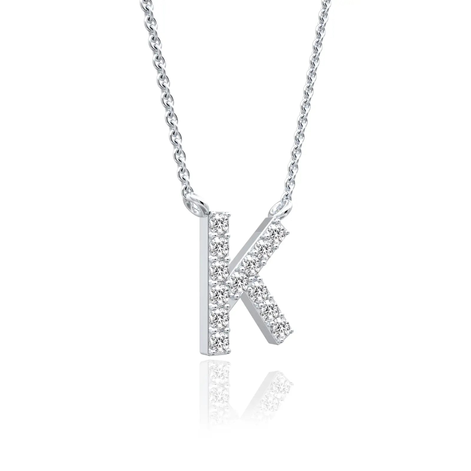 Personalised letter k pendant necklace for office wear