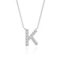 White gold personalised letter k pendant necklace