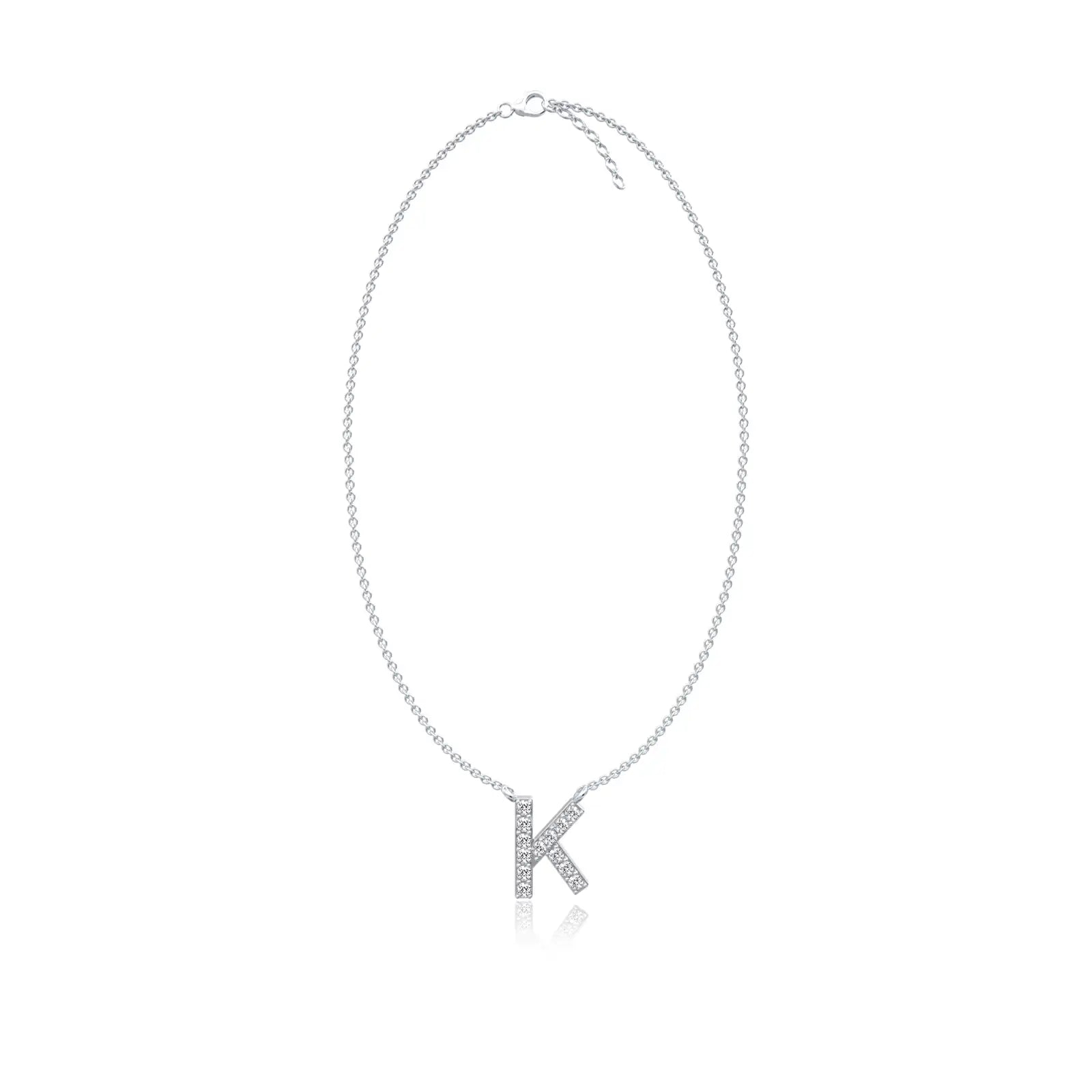 Trendy personalised letter k pendant necklace
