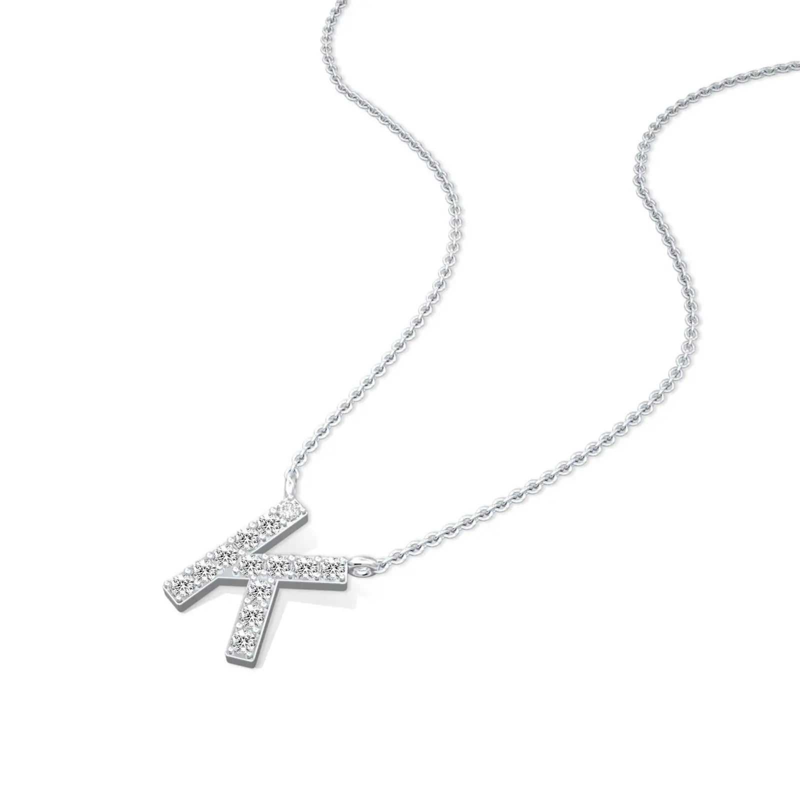 Unisex personalised letter k pendant necklace