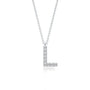 Custom diamond l initial necklace for office wear
