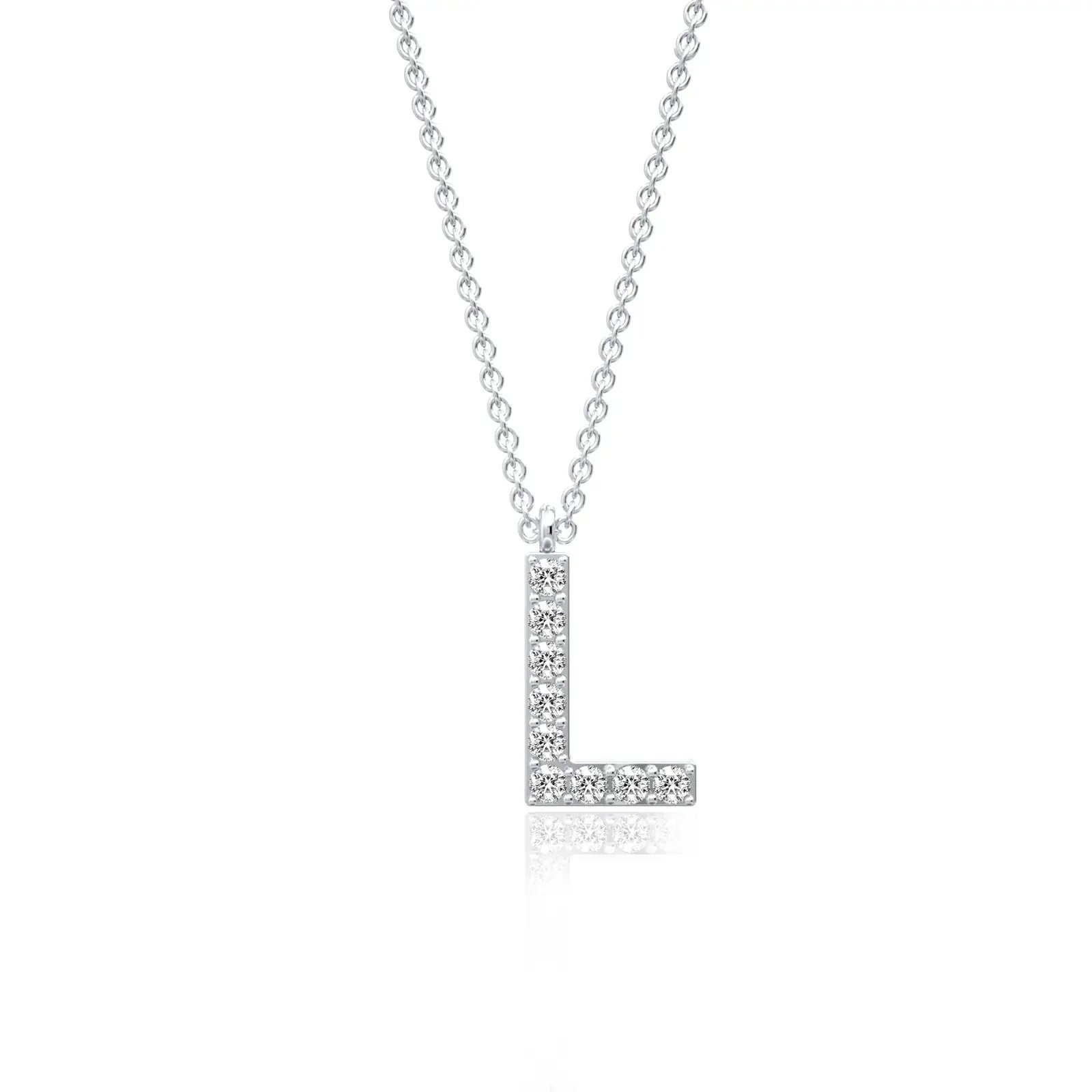 Custom diamond l initial necklace for office wear