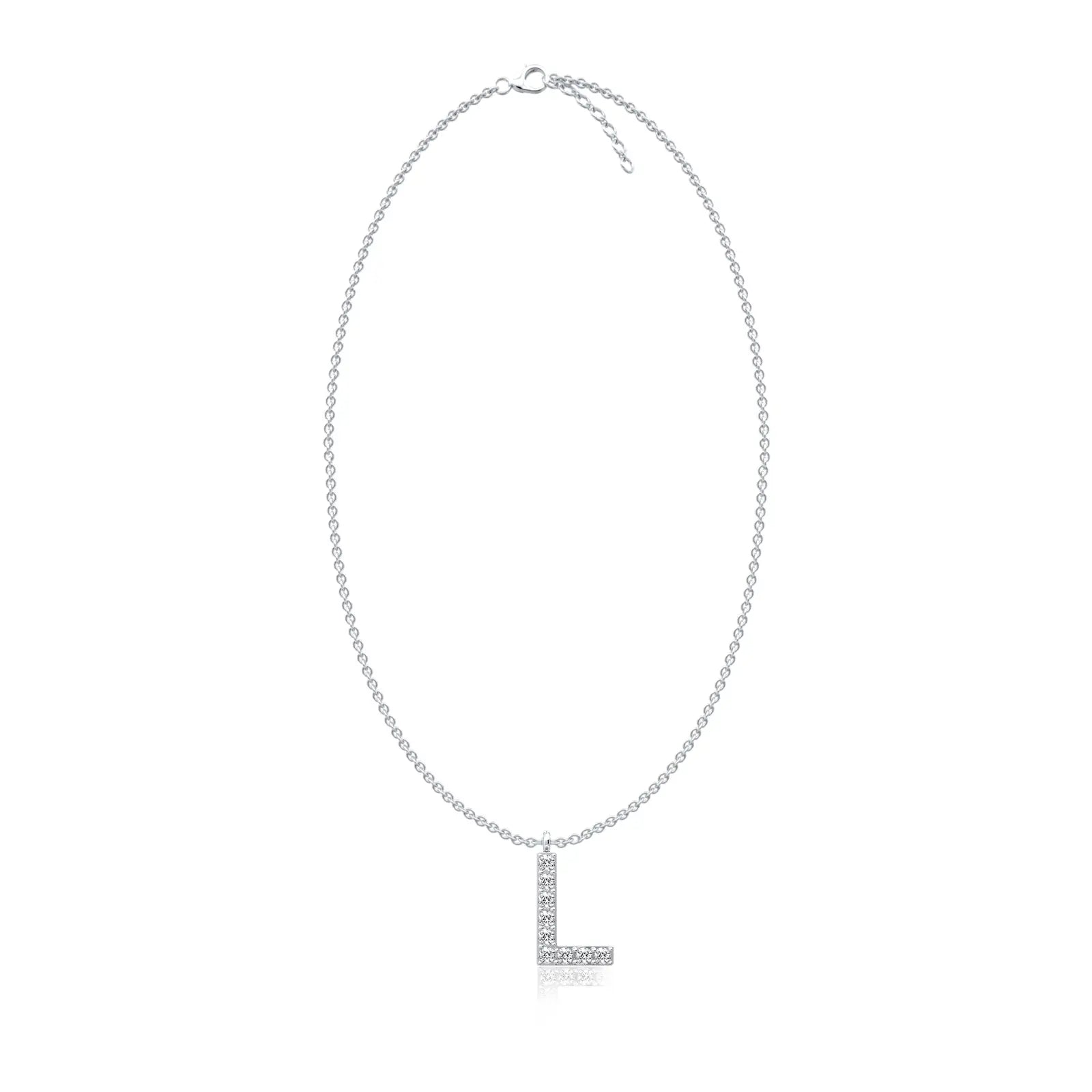Trendy custom diamond l initial necklace for office wear