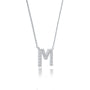 M diamond alphabet pendant necklace for office wear