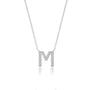 M diamond alphabet pendant necklace for for pretty girls

