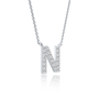 Petite n initial diamond necklace for office wear