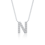 Elegant petite n initial diamond necklace