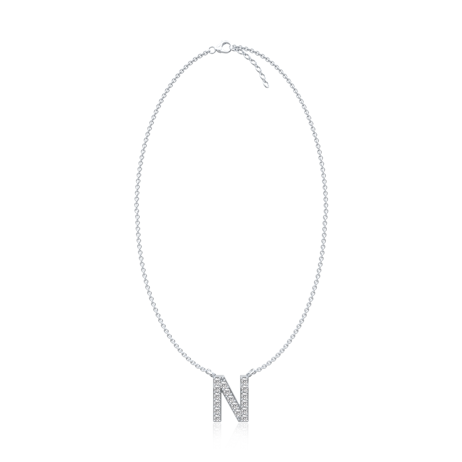 petite n initial diamond necklace for pretty girls