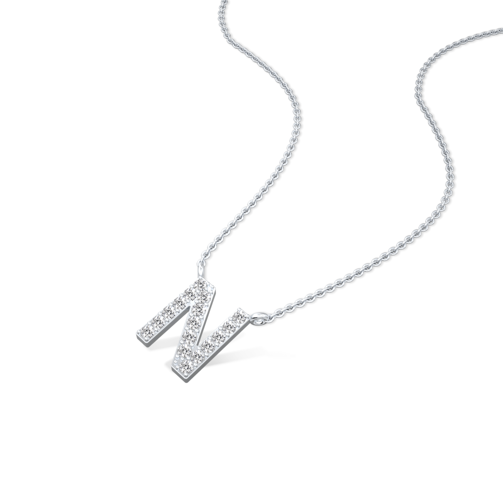 Trending petite n initial diamond necklace