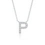 Unique dainty p initial diamond necklace
