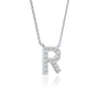 Radiant r alphabet diamond necklace for office wear