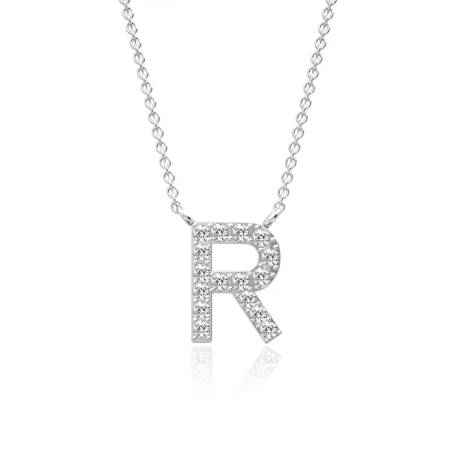 Trending radiant r alphabet diamond necklace