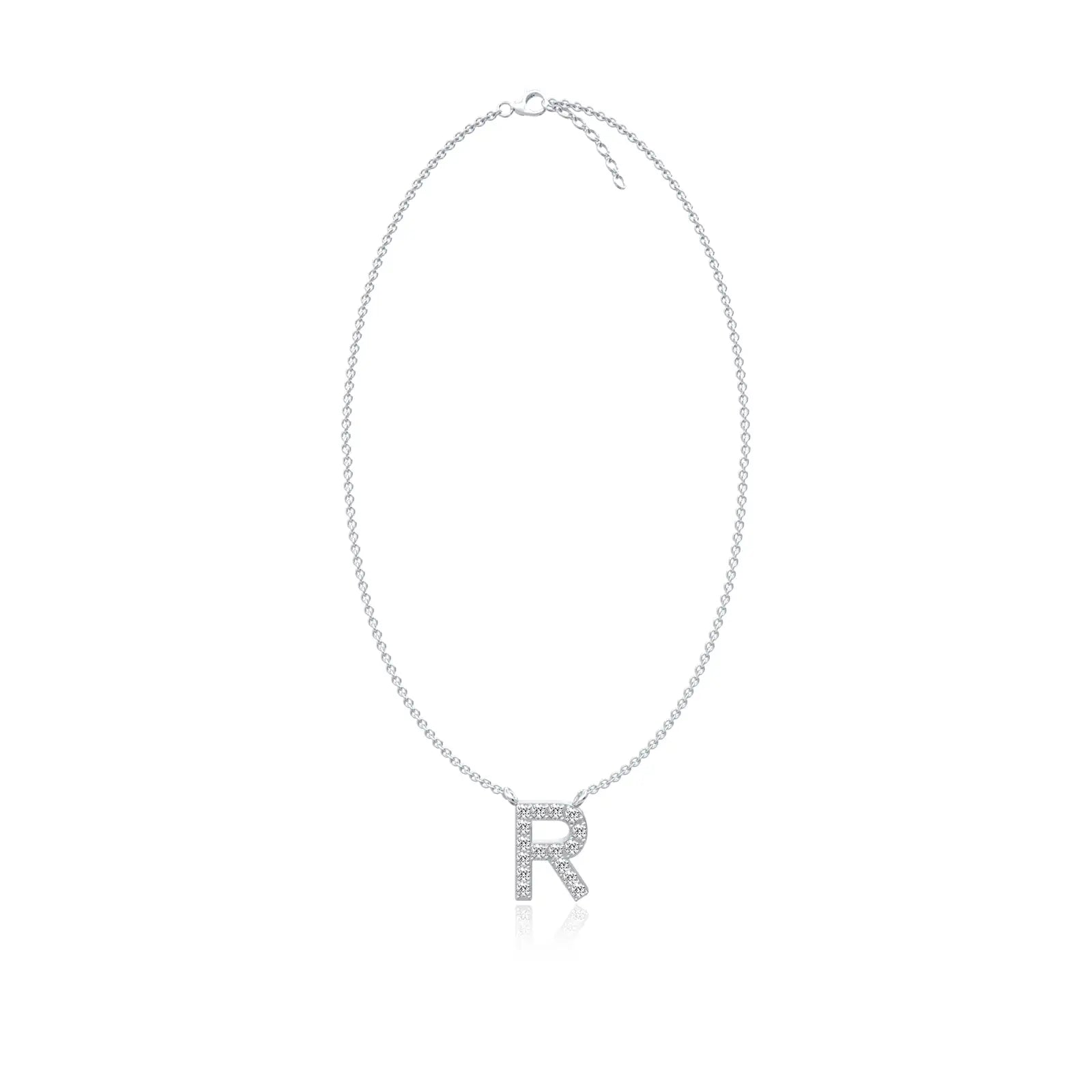 Radiant r alphabet diamond necklace for pretty girls
 