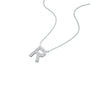 Stylish radiant r alphabet diamond necklace