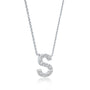 Initial s diamond necklace for office wear