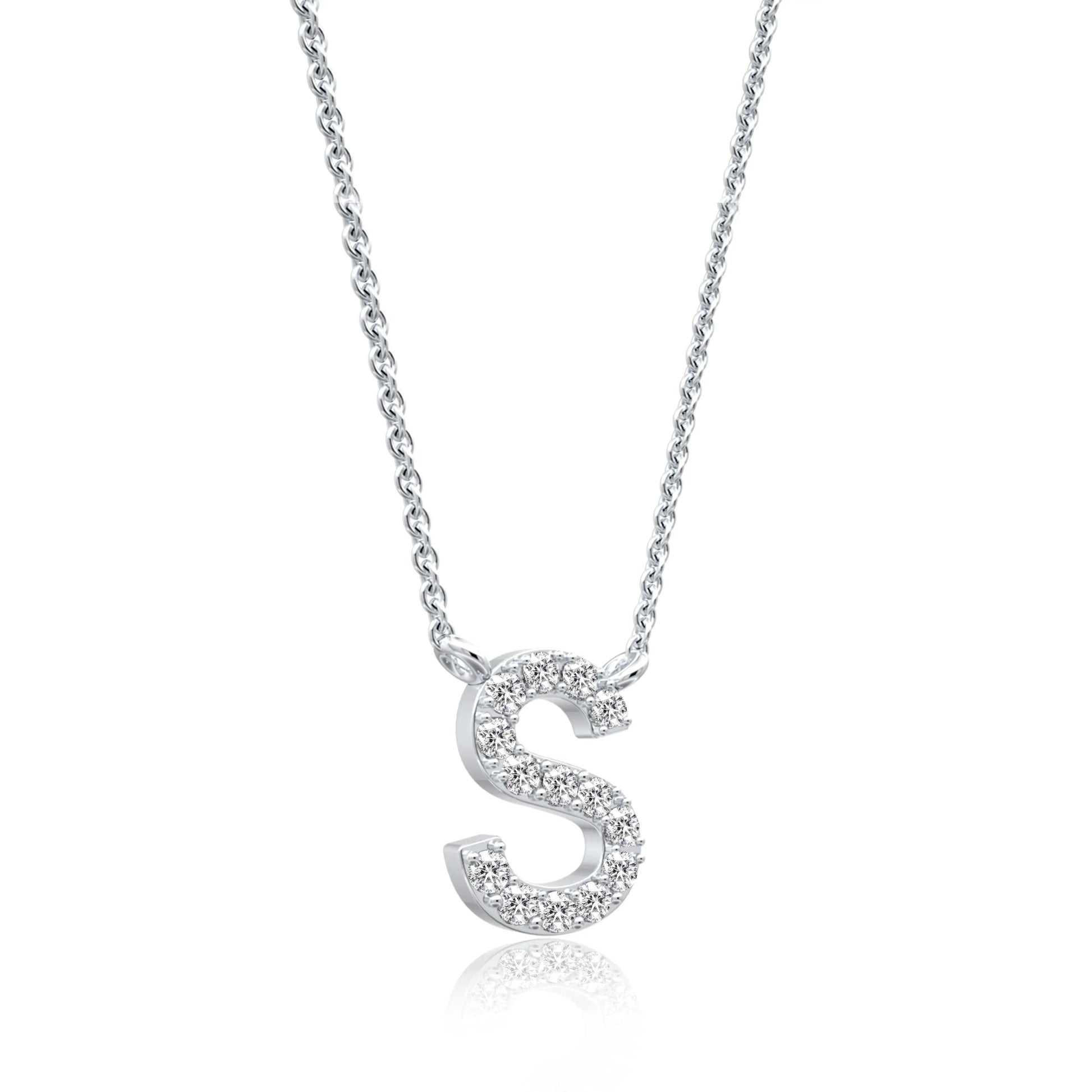 Initial s diamond necklace for office wear