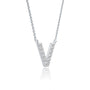 Vivid v diamond initial pendant necklace for office wear