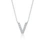Trending vivid v diamond initial pendant necklace