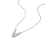 Elegant vivid v diamond initial pendant necklace