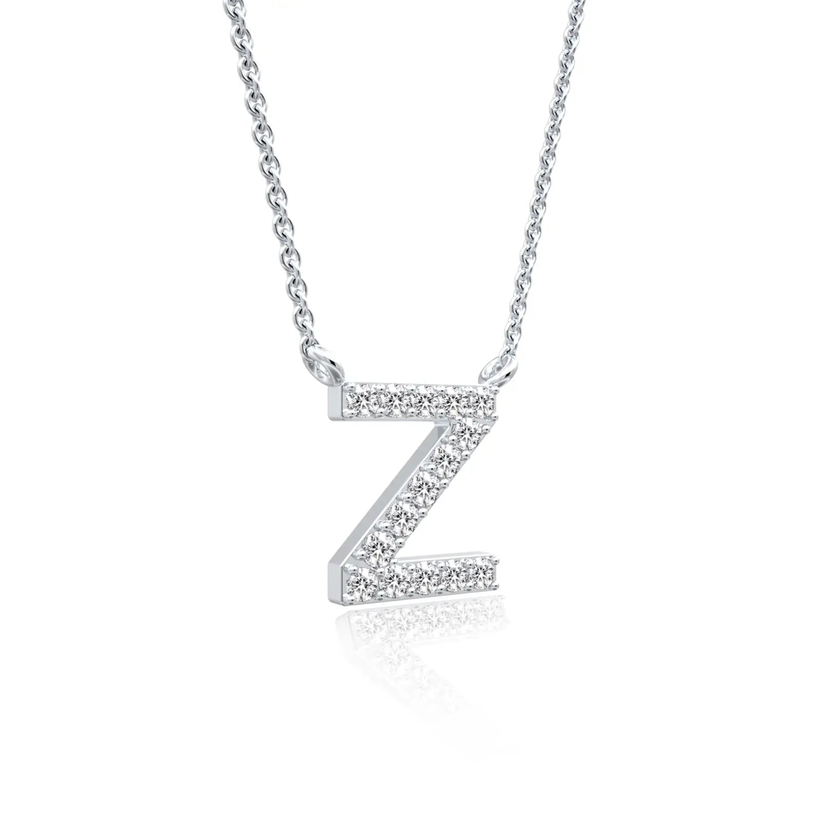 Trendy diamond z alphabet necklace