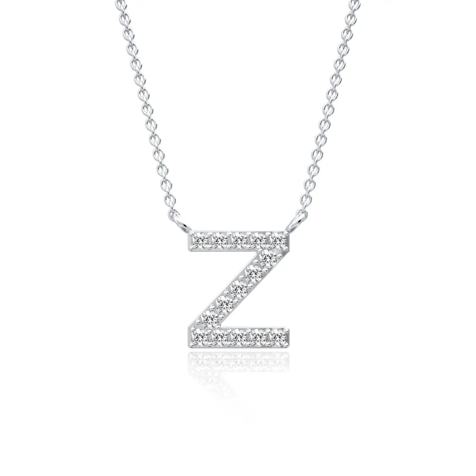 White Gold diamond z alphabet necklace