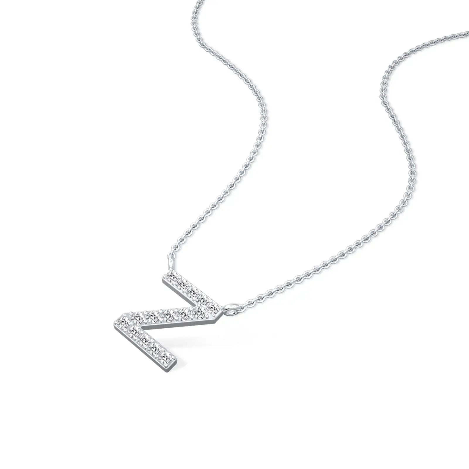 Unisex Diamond z alphabet necklace 