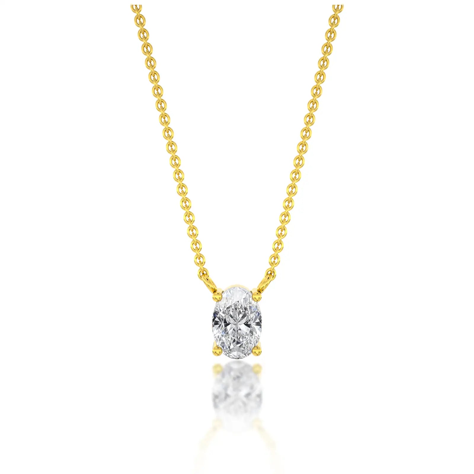 The classic oval solitaire necklace